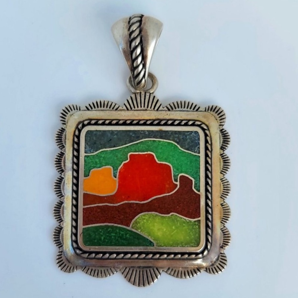 Carolyn Pollack Sterling Silver Landscape Pendant